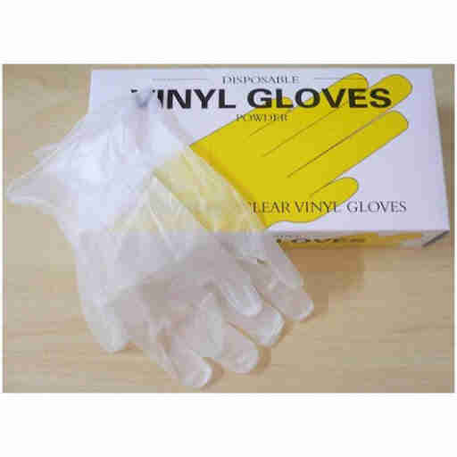 Disposal Vinyl hand Gloves Clear